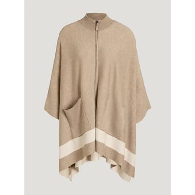 Tricot poncho voor vrouwen Tommy Hilfiger Equestrian Greenwood Strick