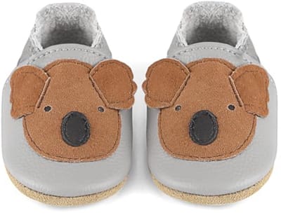 Babyslofjes voor jongens en meisjes - Leren antislip kruipschoenen voor baby met zachte zool (0-24 maanden)