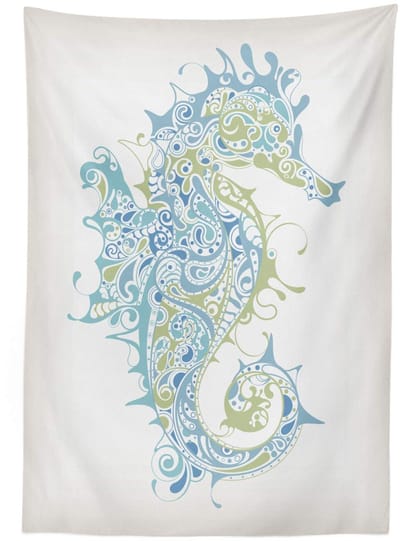 ABAKUHAUS Oceaan Tafellaken – 140 x 240 cm – Bleekblauw-Groen, satijn