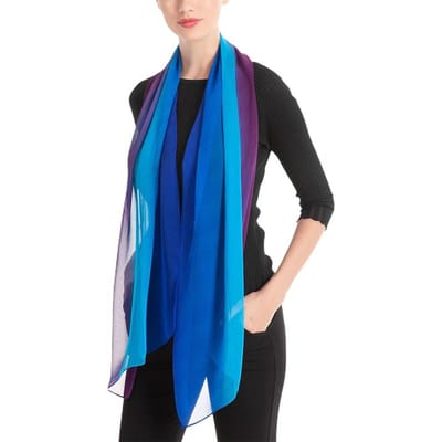 50*160cm Mode Dames Chiffon Kleurovergang Sjaal Sjaal Luxe Elegante Dame Veelzijdig Zonbescherming Decoreren Sjaals Hoofddoek One size black