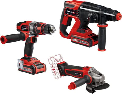 Accu Gereedschapsset - Machineset Boorhamer Slijper - Klus Werkplaats - Power X-Change Familie - 3 Delig - Zwart