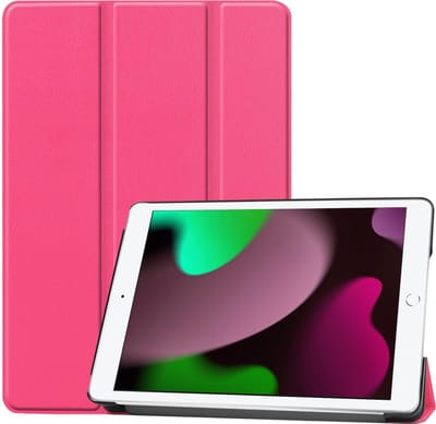 Hoes - Geschikt voor Apple iPad 9 (2021) - 10.2 inch - 9e Generatie - Dun & Stevig - Trifold Bookcase - Hard Cover - Hardcover Book Case - Tablet Hoesje - Roze