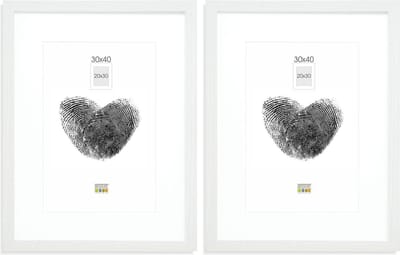 Deknudt Frames fotowand - 2 witte fotolijsten - foto 20x30/30x40 - met passe-partout