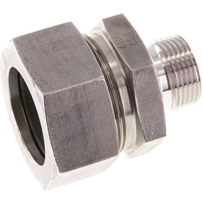G 3/4'' Buitendraad x 35L RVS Rechte Snijring Koppeling 160 Bar DIN 2353 - FL2S-MC-ST-034G-35-L