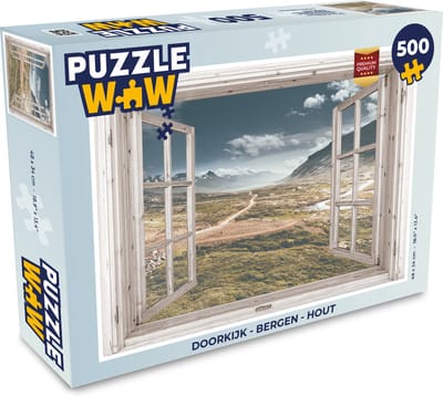 Puzzel Doorkijk - Bergen - Hout - Legpuzzel - Puzzel 500 stukjes