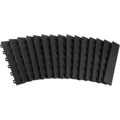 VEVOR Garagevloerrandafwerking, vrouwelijk, set van 15 stuks, in elkaar grijpende modulaire garagevloerranden van PP, alleen compatibel met de verbeterde 6-lock garagematten van VEVOR, zwart