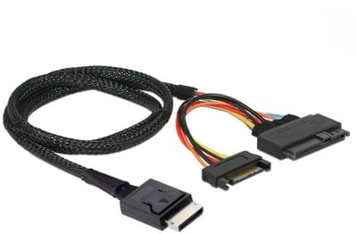 OmGoods - Dailygoody - PCIe 4.0 Kabel - SFF-8611 naar SFF-8639 - 50 cm - Met SATA Voeding - Snelle datatransfer - Geschikt voor serveroplossingen - Flexibele