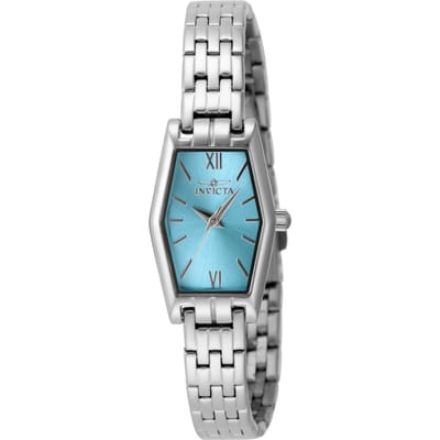 Invicta Angel 49063 Dames Horloge - Quartz Uurwerk - Roestvrij Staal met blauwe Wijzerplaat - 20mm