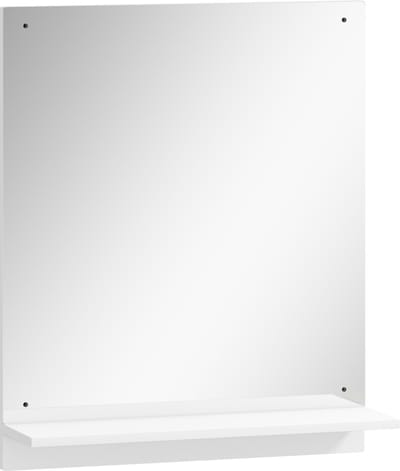 Badkamerspiegel - Wandspiegel - Halspiegel-Spiegel Met Planchet – Rechthoekig –Met Plankje – Wandmontage - Praktisch - Badkamer - 50x60 cm- 1 Stuk-Wit