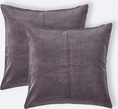 Homescapes fluwelen kussenhoes set van 2 in antraciet, 40 x 40 cm