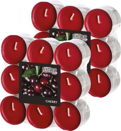 Conpax Candles Geur theelichtjes/waxinelichtjes - 36x - Cherry aroma - 4,5 branduren