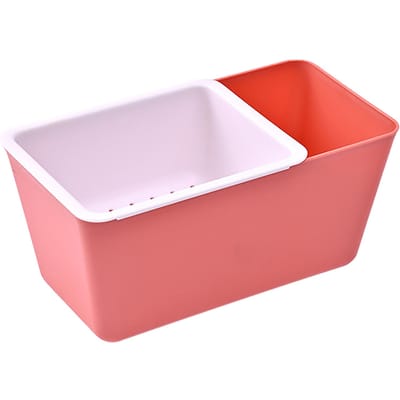 Snack Organizer Plastic Twee Laags Multifunctionele Voedsel Afdruipbak voor Fruit Noten Snoep Rood rood