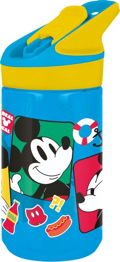 Disney's Mickey Mouse Tritan Premium Drinkfles - 480 ml – Sluit goed af – Drinkfles voor kinderen – Blauw/Geel