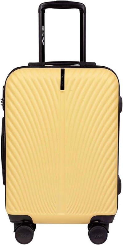 SnelShoppen - Grote Harde Koffer met Wielen, Ultralicht Trolley Bagage, Handbagage, Slagvaste ABS Koffer met Slot, Ivoorkleurige Reiskoffer voor Vlieg