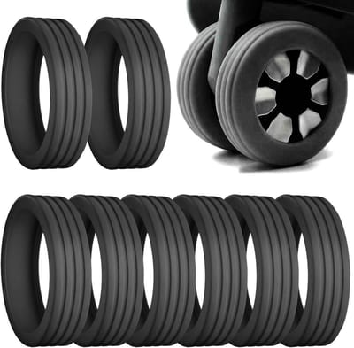 Siliconen Beschermhoezen voor Kofferwielen, Stille Bescherming, Geschikt voor Cabin Luggage en Spinner Wielen, Duurzame Luggage Accessoires, Zwart