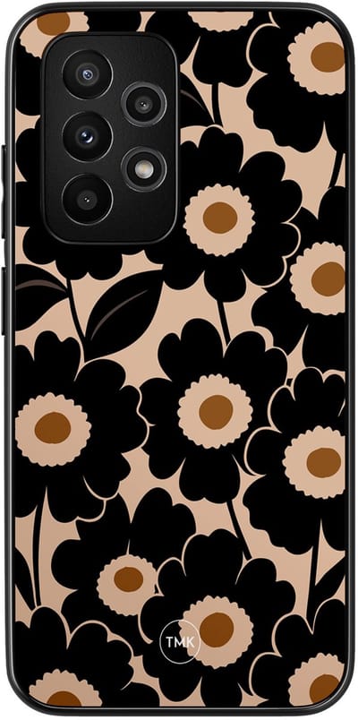 Hoesje geschikt voor Samsung Galaxy A53 - Bloom luxe - Zwart - TPU case - Slangenprint - Hardcase zwart telefoonhoesje