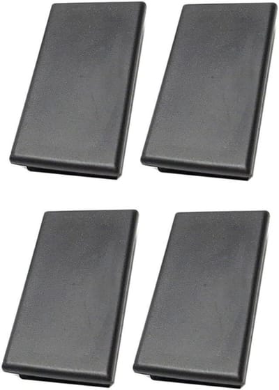 Plastic rechthoekige eindset van 4 voor haltertafelbuizen 60 x 30 mm, hoezen ontworpen om buisuiteinden te beschermen en krassen op vloeren te voorkomen (1,5 mm wanddikte)