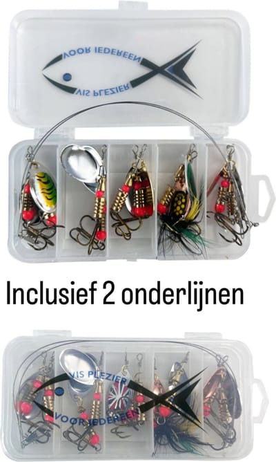 Blinkers spinner set - vissen op snoek en baars - 10 stuks