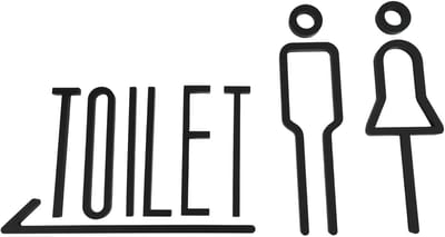 Wc bordje - Deurbordje Toilet - deurbordje wc - toilet sticker - deurbordjes toilet - toilet bordje - badkamer bordje - wc borden - badkamer bordje - toilet bordje zelfklevend - toilet borden - wc bordje gender neutraal - 1stuk
