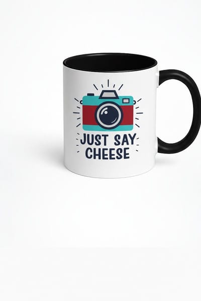 Just Say Cheese" Fotografie Mok - Koffiemok met Camera Design