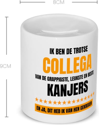 Akyol - trotse collega Spaarpot - Collega - een collega - werk - afscheidscadeau - verjaardagscadeau - kado - 350 ML inhoud
