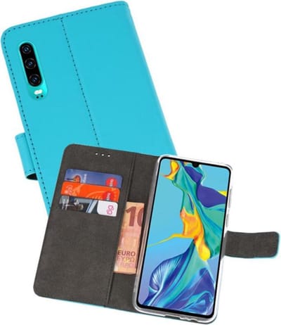 Booktype Telefoonhoesjes - Bookcase Hoesje - Wallet Case - Geschikt voor Huawei P30 - Blauw
