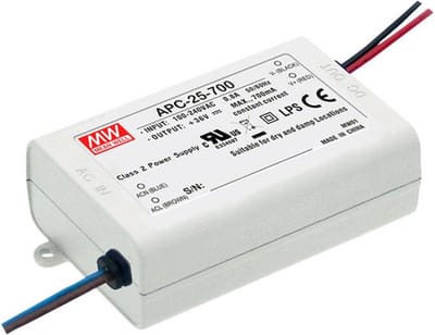 Mean Well APC-25-700 LED-driver Constante stroomsterkte 25.2 W 0.7 A 11 - 36 V/DC Niet dimbaar, Overbelastingsbeschermi
