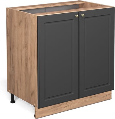 Vicco Fame-Line Keukenonderkast – 80 cm met legplank, zonder werkblad Antraciet-goud