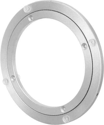 Rotating Table Bearings Turntable Metal Rotary Stand Aluminum Alloy Swivel Turntable Aluminum Swivel Plate Silent Turntable Base Smooth Turntable Stand Silver