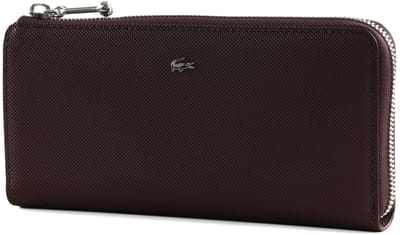 LACOSTE portemonnee Daily City Slim Zip Wallet Fudge donkerbruin