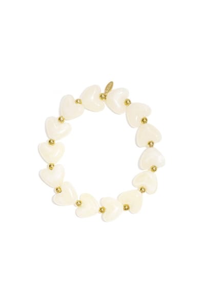 Bijoutheek Armband (Sieraad) Hartjes Off-White