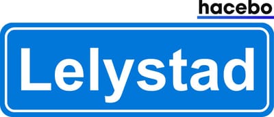 Hacebo - Plaatsnaam Sticker - 29x10 CM - Lelystad sticker - Verkeersborden sticker - grappige cadeaus - Lelystad
