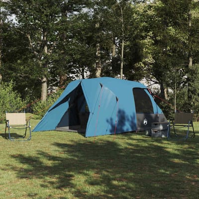 vidaXL - Dome - Tent - 4-Persoon - met - dak - met - opslag - Blauw - 455 - x - 252 - x - 178 - cm