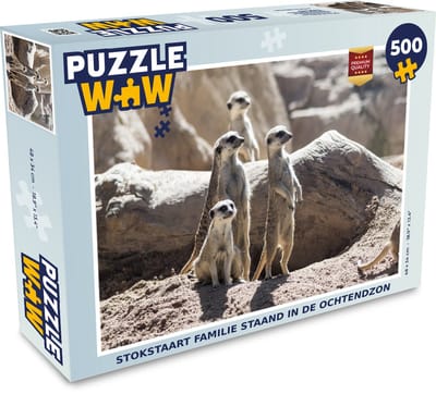 Puzzel Familie - Stokstaartjes - Dieren - Legpuzzel - Puzzel 500 stukjes