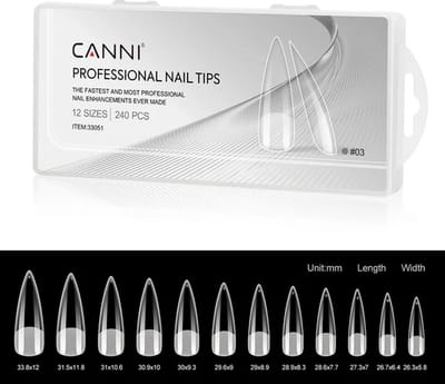 Canni Nagel Tips Half Mat Stiletto - 240 stuks - Nageltips - Nageltips voor Gelnagels - Nagel Tips Acryl - Nail Tips