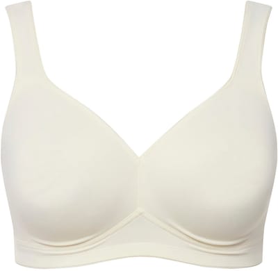 Ulla Popken - Dames - Microvezel-beha voorgevormde cups ademend - Champagne - Maat 105B