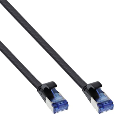 UFTP CAT6a flexibele platte netwerkkabel | TPE LSZH | zwart | 0,25 meter