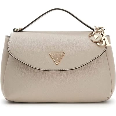 GUESS schoudertas handtas Evie Top Handle Flap Bag Light Taupe crème