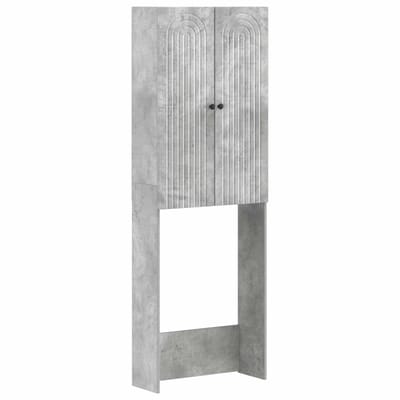 vidaXL - Toiletkast - ALKMAAR - Betongrijs - 66 - x - 25,5 - x - 190 - cm - Bewerkt - hout