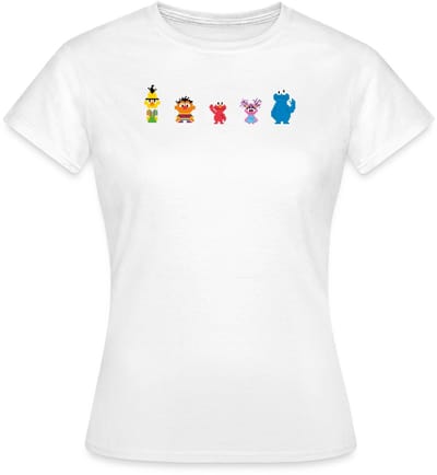 Sesamstraat Pixelontwerp Personages T-Shirt Dames