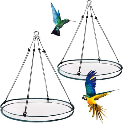 2 Stuks Vogelzaadkommen met 8 Haken, Hangende Voederplatform voor Vogels in Tuin en Buitenruimte, Ideaal voor Vogelspotting en Tuinieren