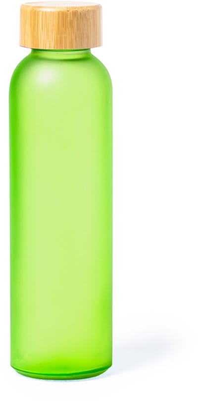 Sublimatie geschikte (mat) glazen fles - Licht Groen - 500ml - bamboe schroefdop