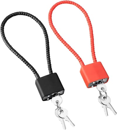 Flexibel Kabelhangslot - Set van 2 Hangsloten - Staalkabel - Lange Beugel - Stalen Sleutels - Koffer, Poort, Fiets, Garage - Veiligheidsslot