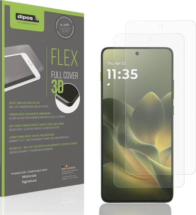 dipos FLEX – 2x Matte Screenprotector geschikt voor Motorola Signature | Volledige Schermbescherming | Case-Friendly