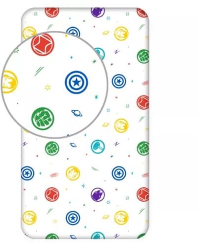 Avengers Hoeslaken logo's -Eenpersoons - 90 x 200 cm
