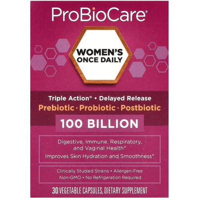 ProBioCare, once daily probiotic for women, 100 billion, 30 veggie capsules