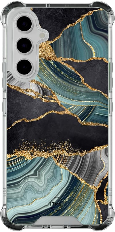 Shockproof hoesje geschikt voor Samsung Galaxy A54 - Marble jade stone - Schokbestendig - Verhoogde randen - TPU case - Extra Sterke Back Cover - Marmer - Transparant, Multi