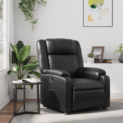 vidaXL - Fauteuil - verstelbaar - kunstleer - zwart
