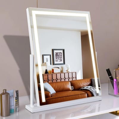 Vierkante Make-up Spiegel met LED Verlichting en Touch-Schakelaar