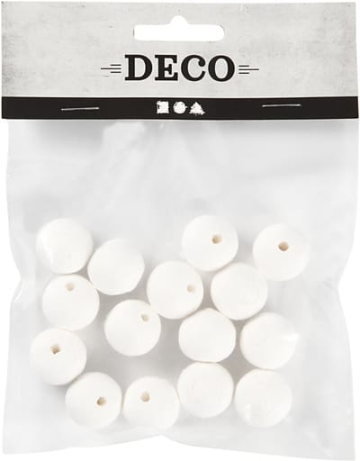 Ballen, d 20 mm, wit, 15 stuk/ 1 doos